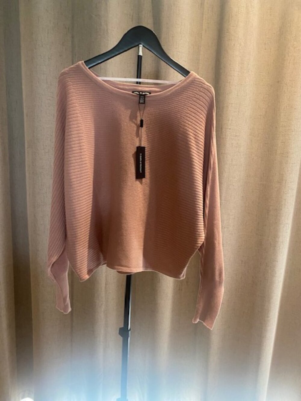 Cable & Gauge boat neck ribbed sweater -NWT-Large Dusty Rose size Large - Picture 6 of 6